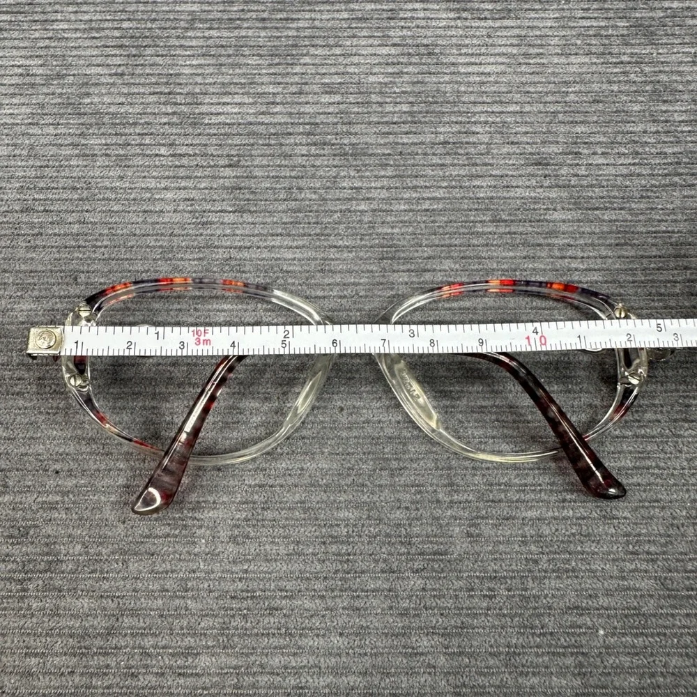 Zyloware Vintage Clear Cat Eye Eyeglasses Silver Metal Tortoise Temples 144